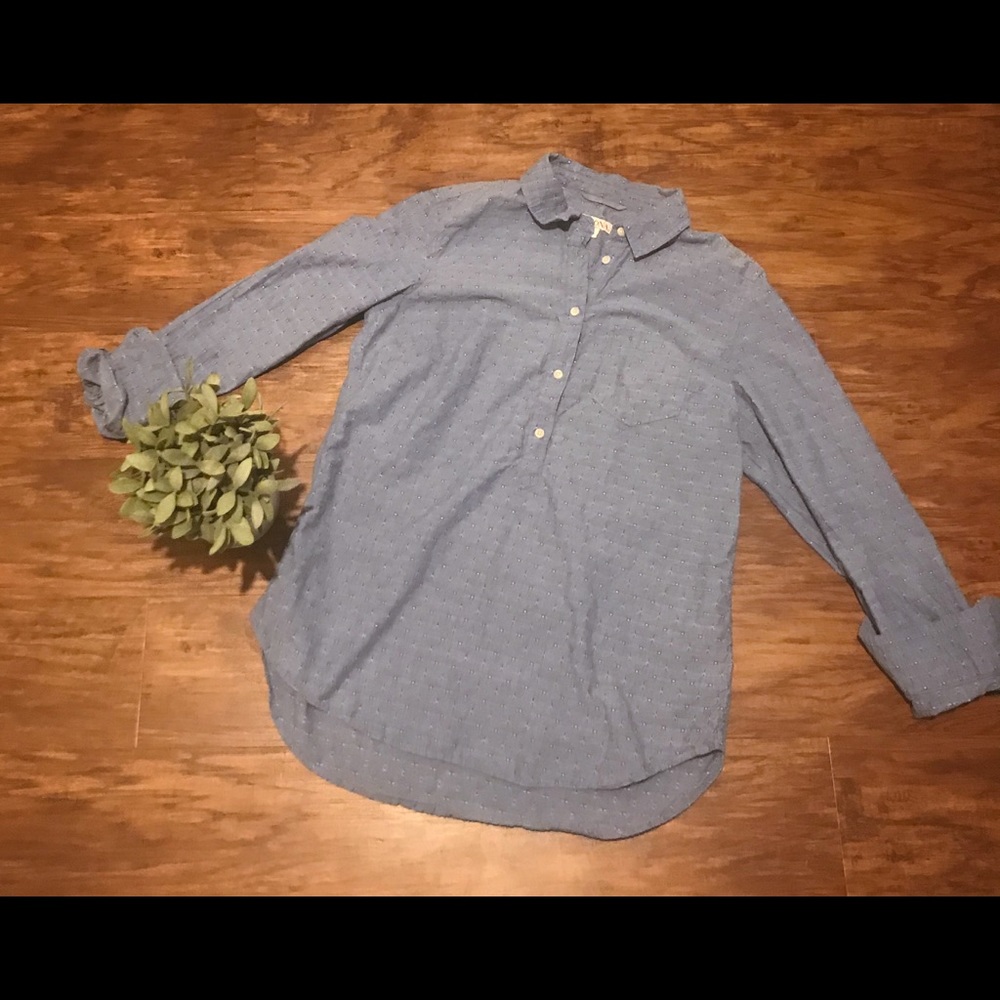 Merona Blue Button-Up Blouse